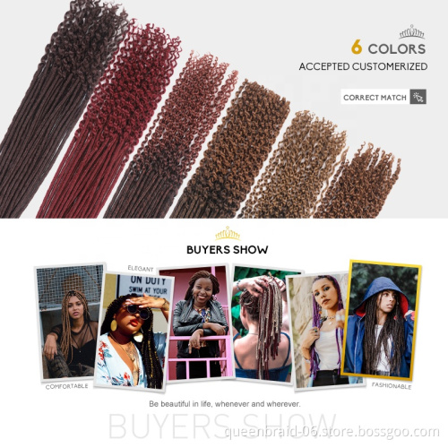 Soft Goddess Locs Synthetic Braiding Hair Crochet Dreadlocks Hair Extensions Ombre Curly Fauxlocs Crochet Braids Goddess Faux Lo